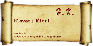 Hlavaty Kitti névjegykártya